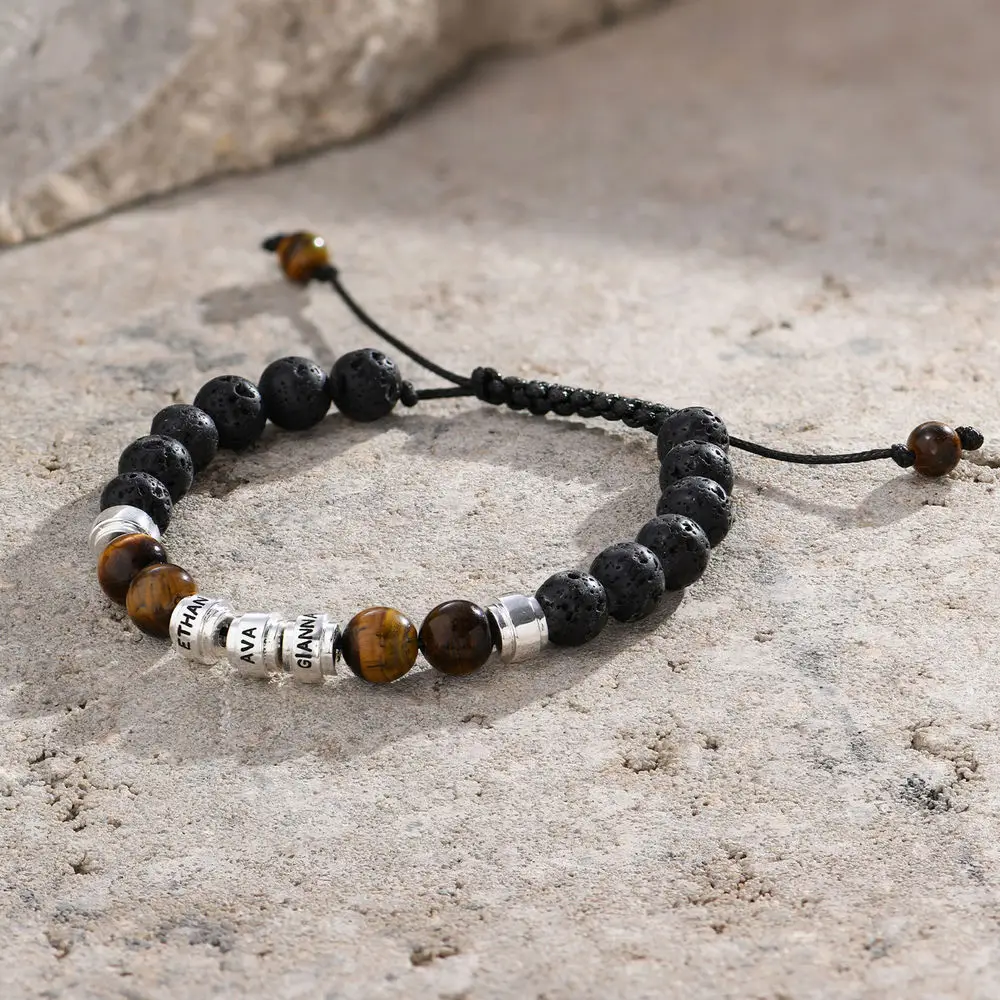 Lave Stones & Brown Tiger Eye Stones-Custom Beaded image